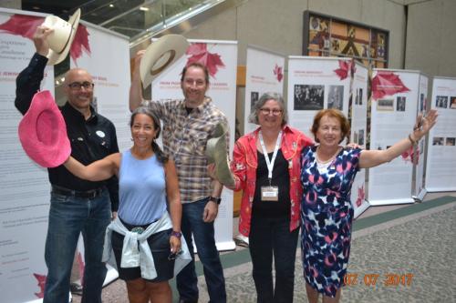 CJE Exhibit has been hosted at Calgary City Hall during the Calgary Stampede. In the photo the Smithbilt Calgary special panel and the team from the Calgary Jewish Federation that mounted the exhibit and that  made it possible.